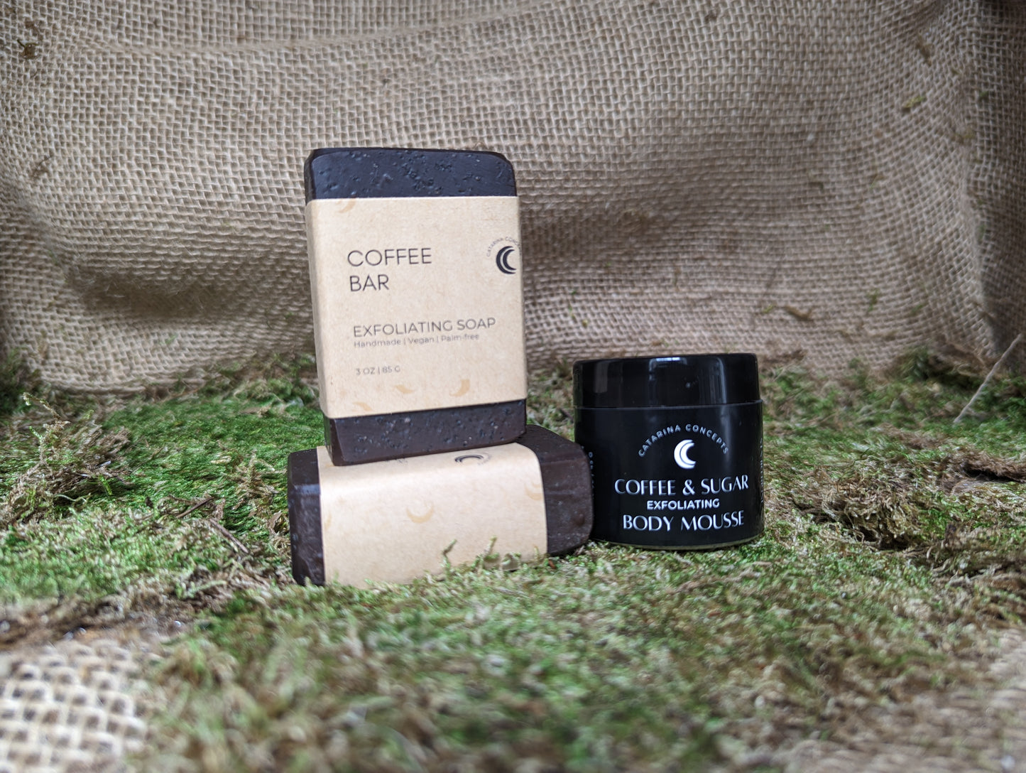 COFFEE BUNDLE - EXFOLIATING BAR SOAP & SCRUBBING MOUSSE