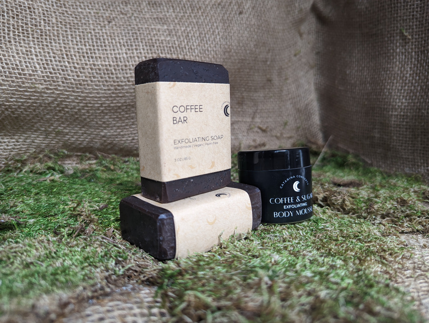 COFFEE BUNDLE - EXFOLIATING BAR SOAP & SCRUBBING MOUSSE